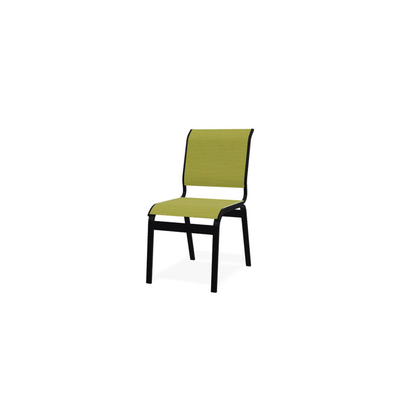 Chaise d'appoint de salle à manger Hiraku, Lime 38D Sunbrella®, Noir texturé