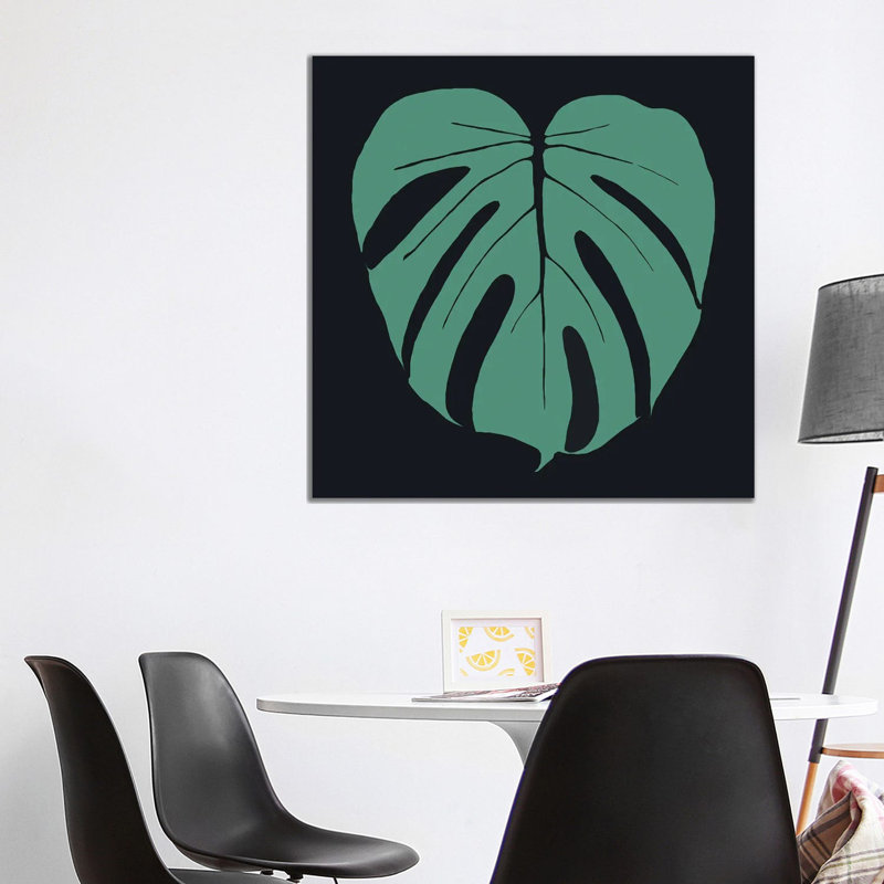 Monstera Plants Illustration 1 Piece Wrapped Canvas Painting, 93.98cm H x 93.98cm W x 1.905cm W