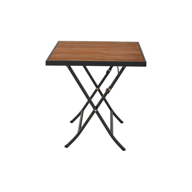 Ammadas Square Metal Folding Outdoor Dining Table , 70cm cm W 70cm cm D
