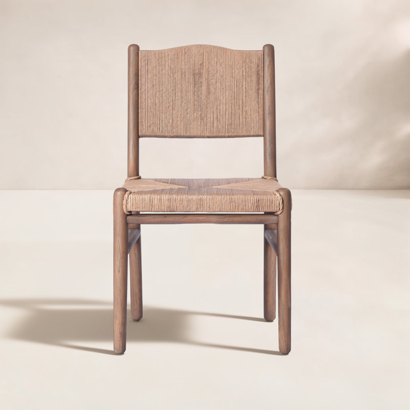 Herrin Outdoor Teak Dining Side Chair, Stained Toasted Brown