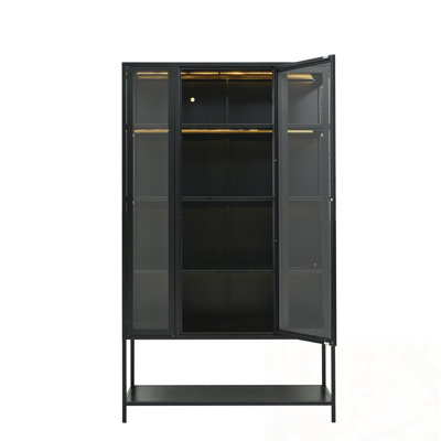 Iron Kitchen Autry with open bottom shelf and LED Lights