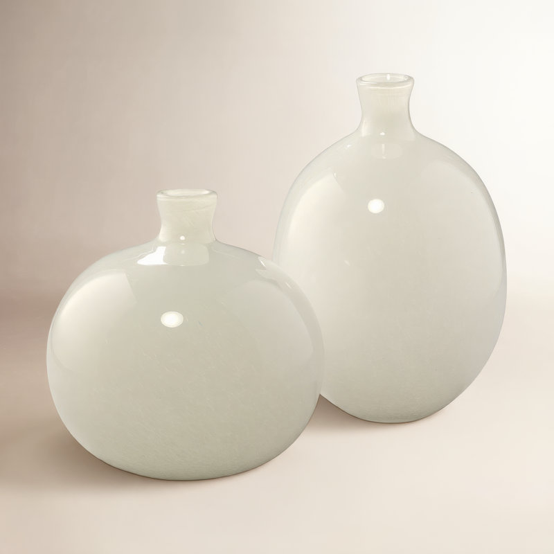 Minx Handmade Glass Table Vase, White