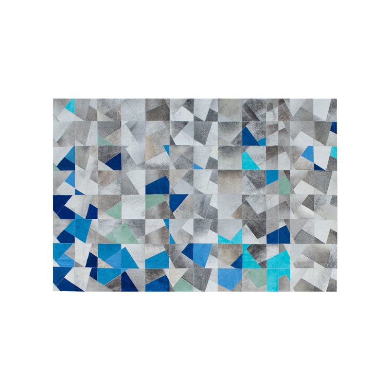 Tapis bleu peau de vache Art Hide, Rectangle 9 pi x 12 pi