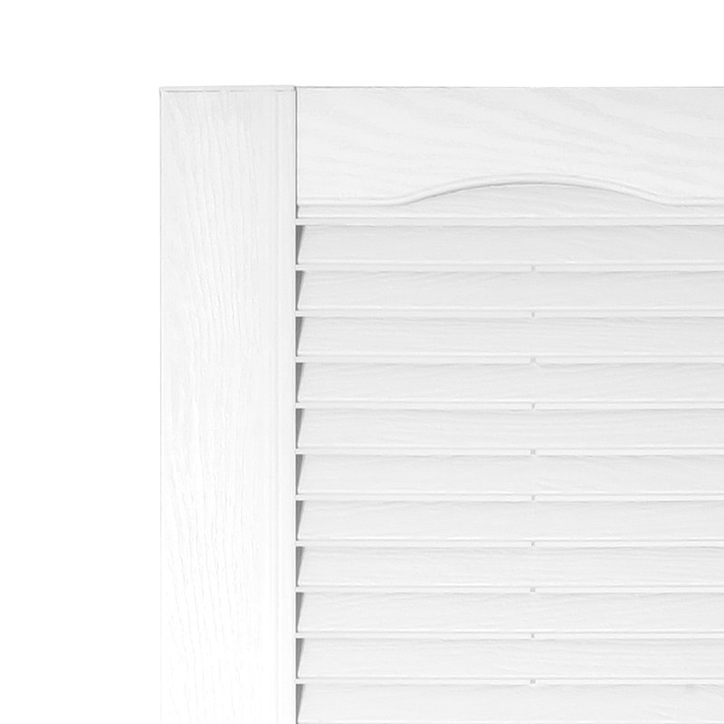 Volet à persiennes sur mesure avec dessus cathédrale, 16.25", 76", Blanc