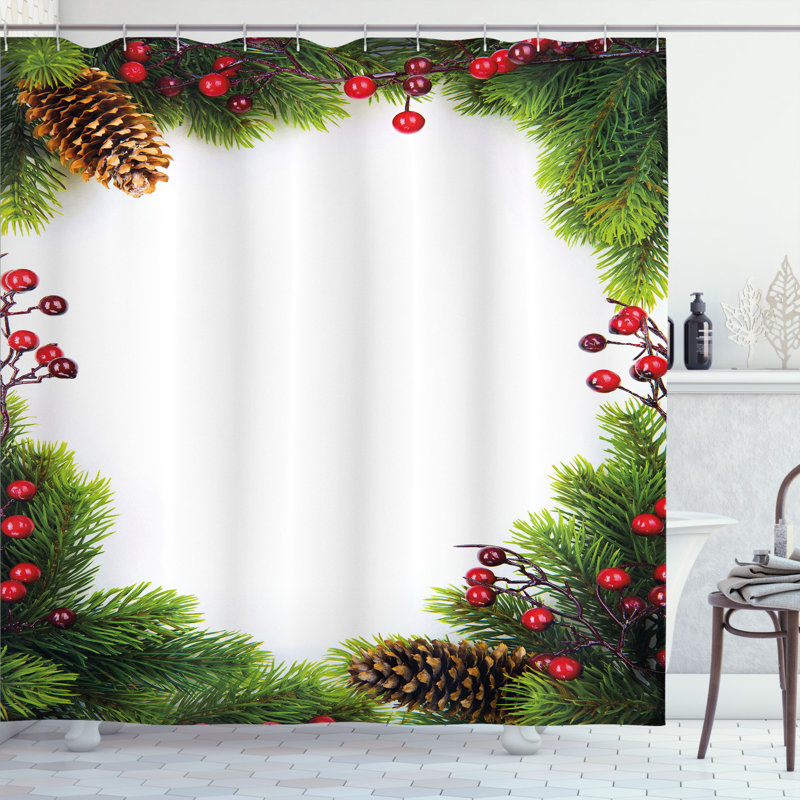 Shower Curtain with Hooks Included, 69" H x 105" W