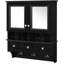 Armoire à pharmacie murale 24 po 4 en 1 avec tiroirs, crochets de rangement et miroirs haute définition pour meuble-lavabo-1205061359