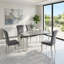 Cindy Grey Sintered Stone Dining Table with Luxury Silver Legs