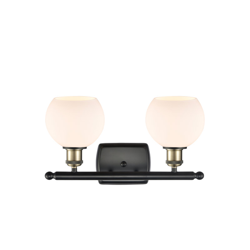 Almatine 2 - Light Vanity Light, Matte White, Black Antique Brass, Incandescent