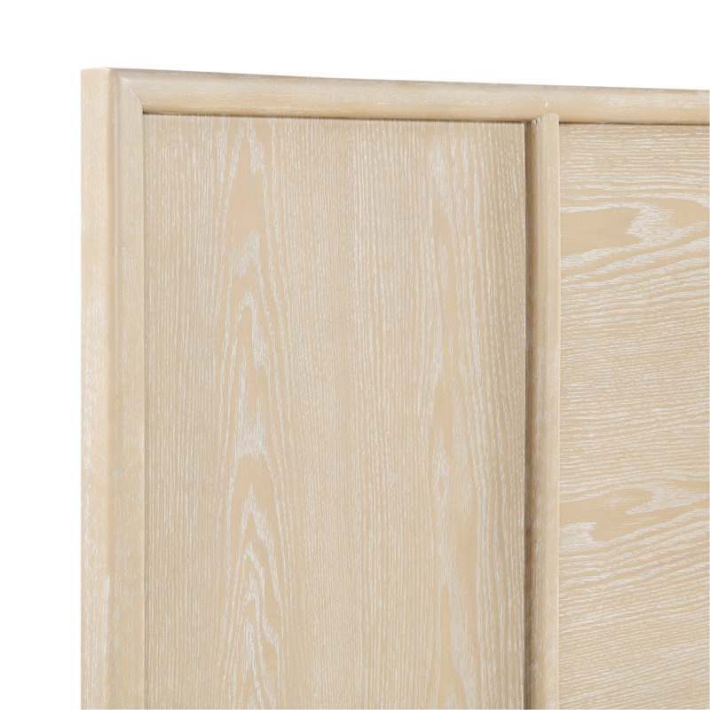 Grand lit à panneau avec saveur contemporaine et finition brune, trois têtes de lit, tête de lit, rails, décoration de chambre à coucher de style bord de mer, fini avec style, au choix