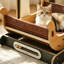 Lit à bascule pour chat pirate en bois massif