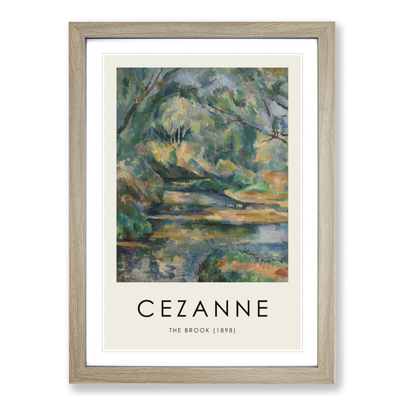 The Brook by Paul Cezanne - Picture Frame Painting, 65cm H x 48cm W x 2cm D, Oak Framed