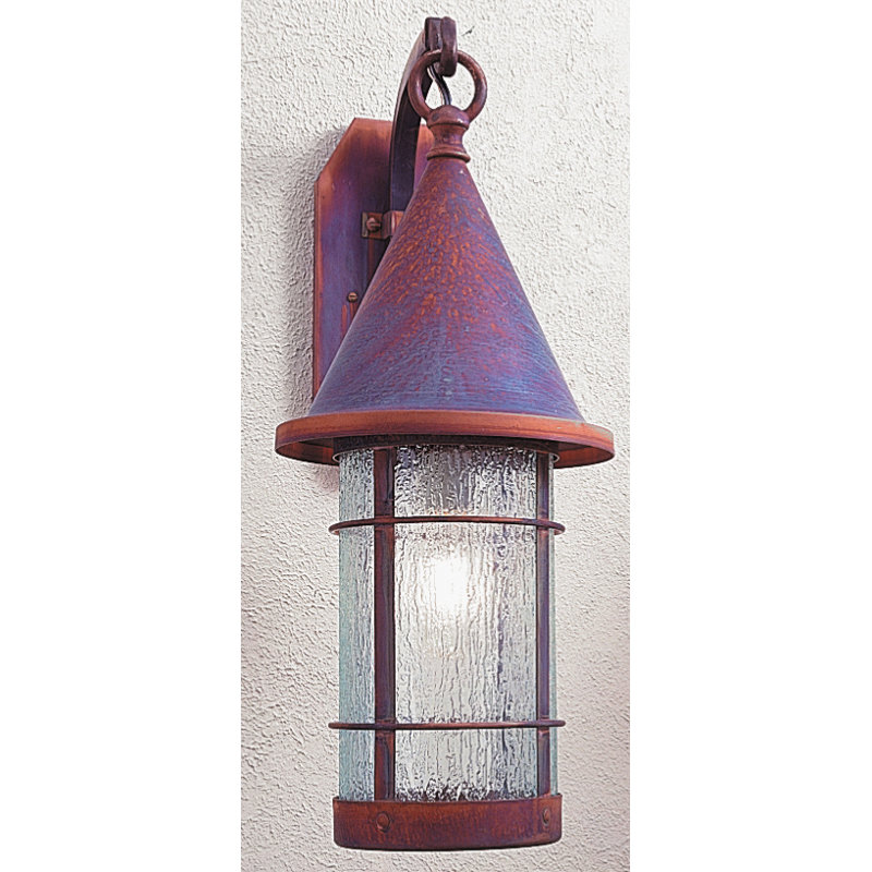 Valencia 1 - Light Outdoor Wall Lantern, 18.5" H x 7.25" W x 11" D, Rain Mist, Antique Copper