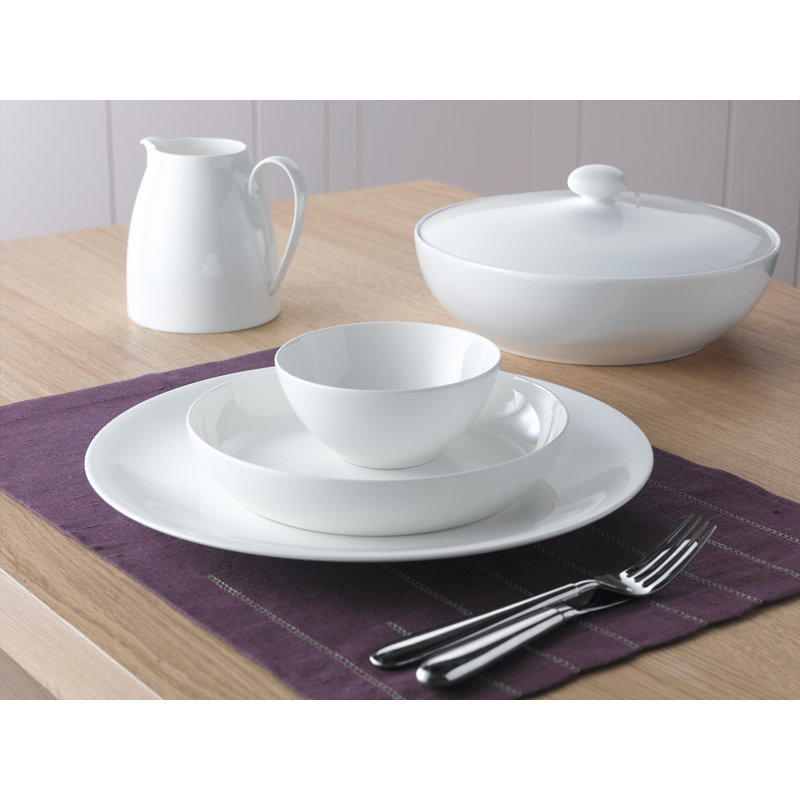 Ensemble de 4 grandes assiettes en porcelaine