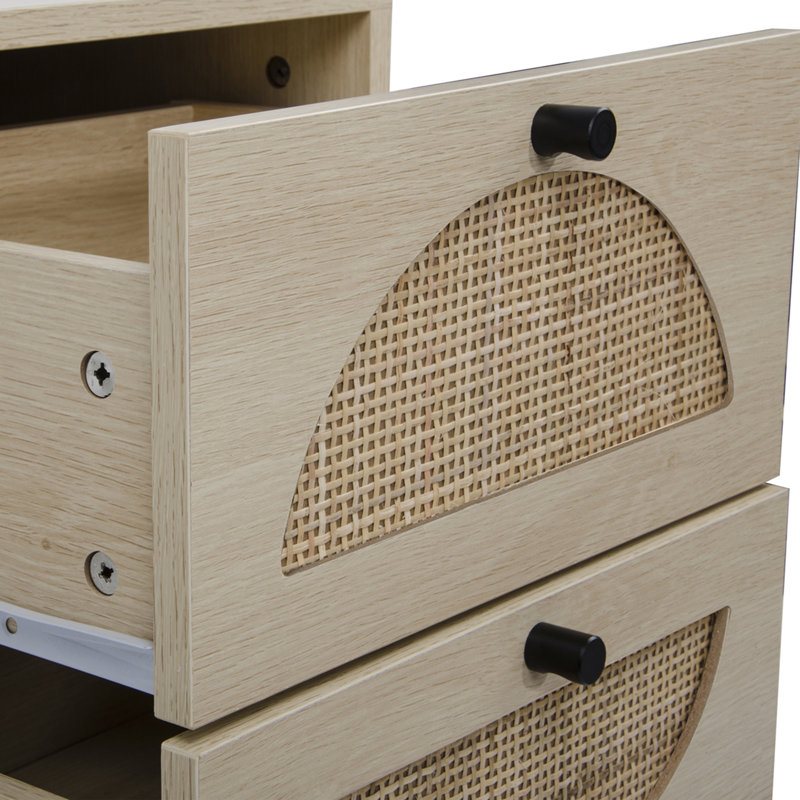 Shackelford 2 - Drawer End Table, Black, Natural