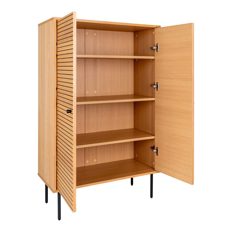 Minburn Oak Veneer, Melamine, MDF, Steel Standard Accent Cabinet, Oak