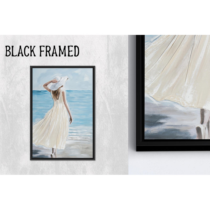 Toile imprimée: Modern Abstract Home Decor - Woman in White Dress, 1P BlackFramedCanves, H: 17,8 po x l: 13,8 po
