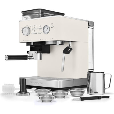 KitchenAid Semi Automatic Espresso Machine with Burr Grinder - Stainless Steel