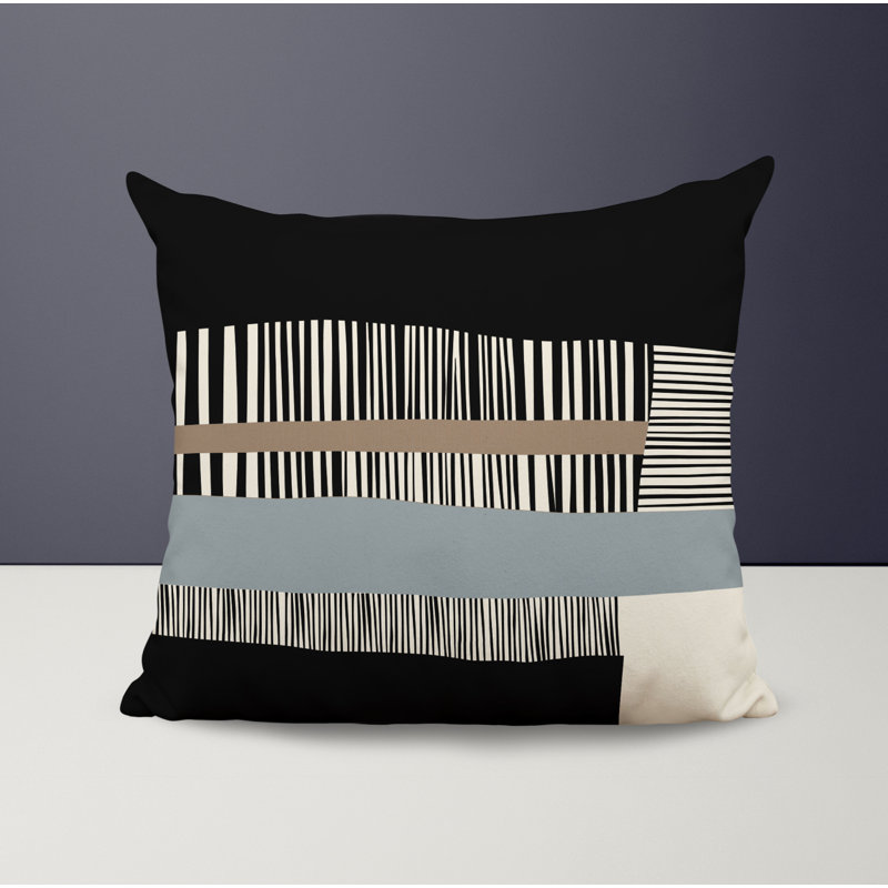 Jeté carré / extérieur en polyester Chamu, 16 po x 16 po, Gris