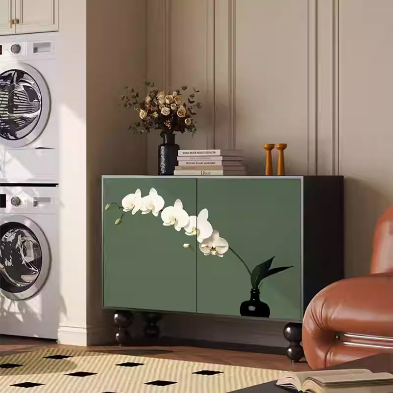 Elegant Walnut Two-Door Storage Cabinet