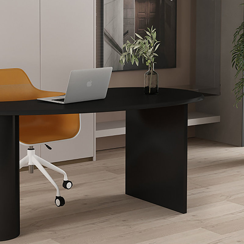 Bureau courbé Nordic Modern, H 29,5 po x l 63 po x P 27,6 po, Noir