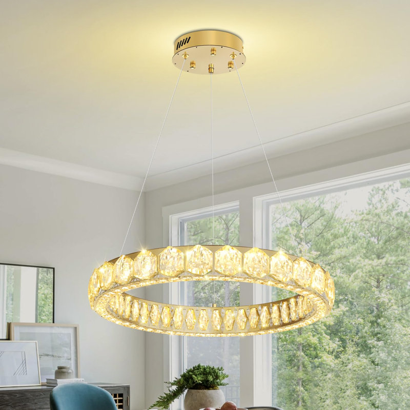 Lustre en cristal 24 po pour salon