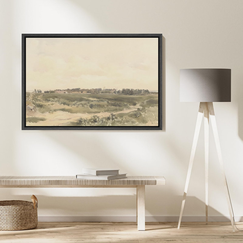 Illustration de paysage champêtre et champ libre, Noir, H 24 po x l 16 po