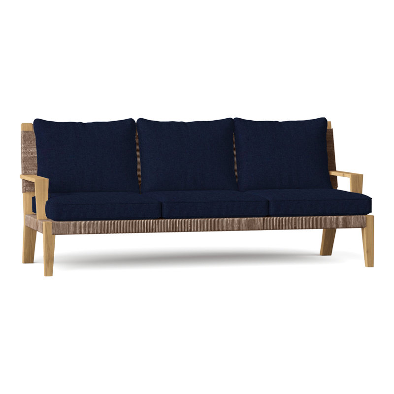Hadley Outdoor 3 - Seat Patio Sofa, Hadley Hemp, Royal Navy