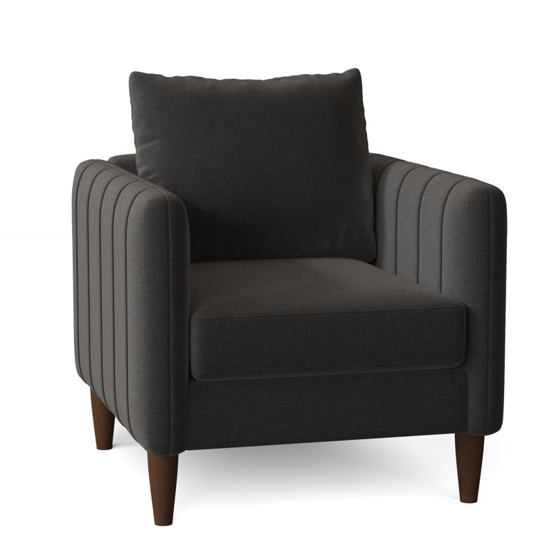 Kaveen Upholstered Armchair, Espresso, Bennett Charcoal Performance