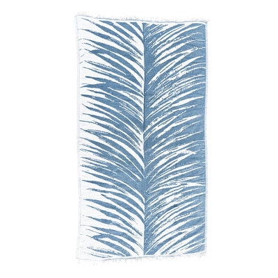 Tropical Peacock Blue Turkish Cotton Beach Towel