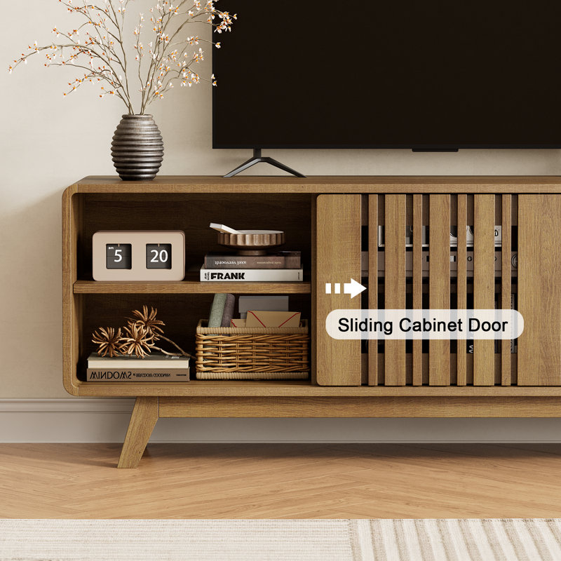 Meuble télé pour téléviseur de 75 po ou moins Regal, H 24 po x l 63 po x P 15,75 po, Chêne