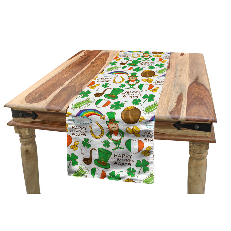 Geometric St. Patrick's Day Table Runner, 90" x 16"