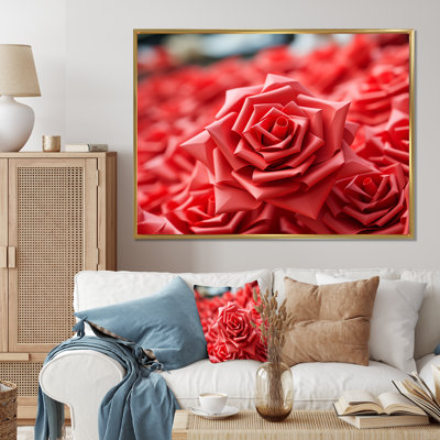 Red Floral Rhythmic Radiance - Geometric Wall Art
