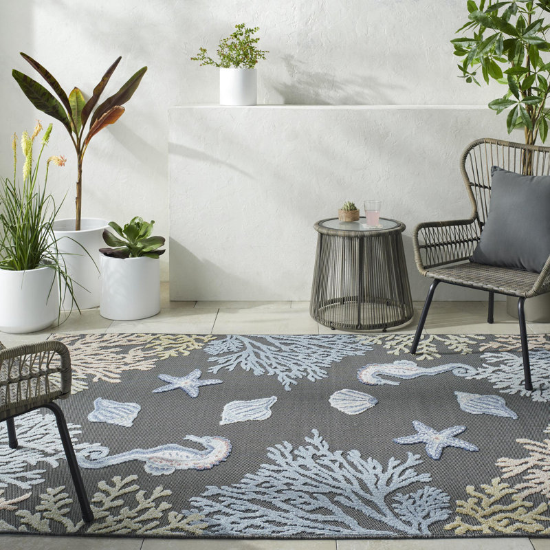 Tapis intérieur / extérieur rectangulaire Ballycastle, Rectangle 5 pi 3 po x 7 pi