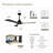 52" Solid Wood 3-Blade LED Ceiling Fan with Light-1013826727-1013826746