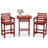 Adirondack Bar Table & 2 Chairs Set, 3-Piece Outdoor Bar Height Stool Set for Patio, Garden & Poolside - Red-2024442126-2033036099