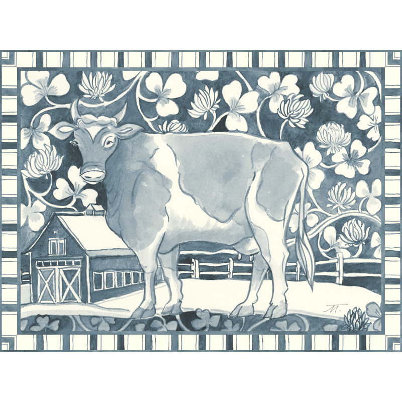 «Farm Life II Stripe Border», reproduction sur toile, H 12 po x l 16 po