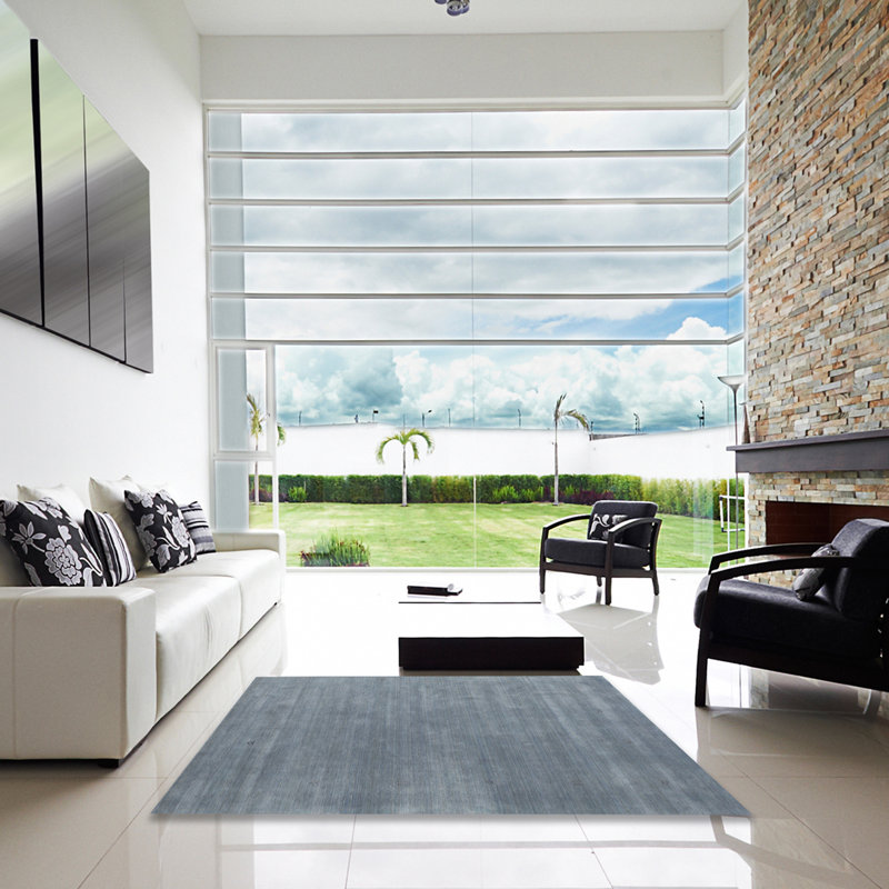 Tapis contemporain noir, Carré 3 pis