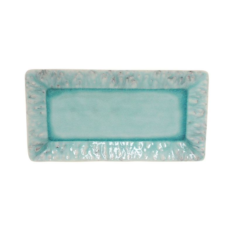Madeira Stoneware Tray, 0.75" H x 11" L x 4.25" W, Blue