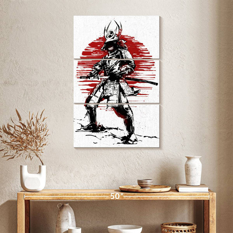 Samurai rouge soleil Sirci, H 38 po x l 24 po