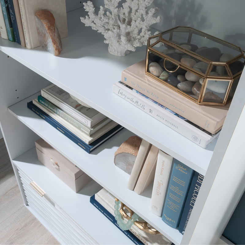 Bibliothèque Coastal avec tiroir inférieur, finition blanche