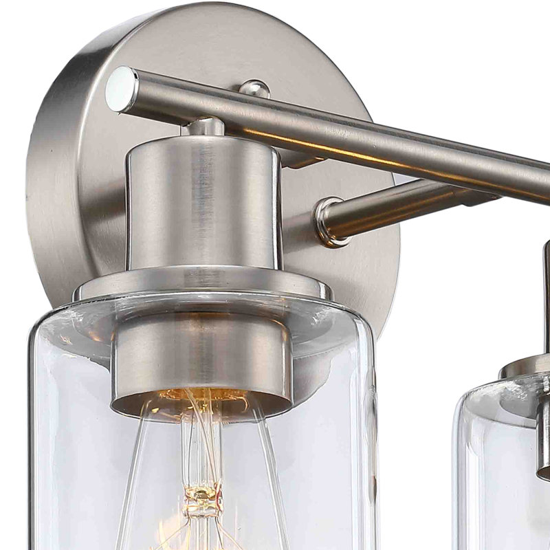 Éclairage pour meuble-lavabo Berume, Laiton vieilli, Deux lumières, Nickel brossé