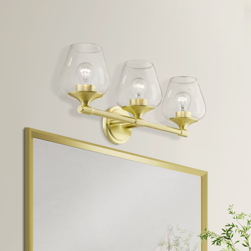 Sylmar 3 - Light Dimmable Vanity Light, Satin Brass