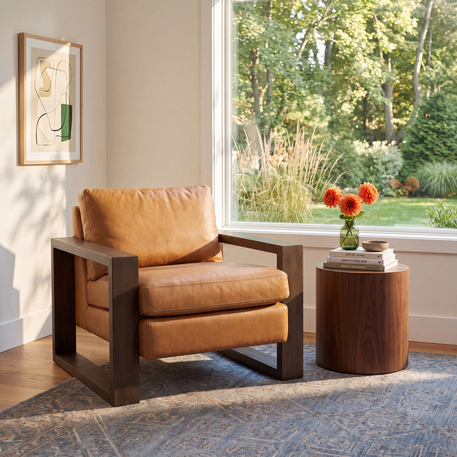 Elinor Linen Armchair, Light Brown