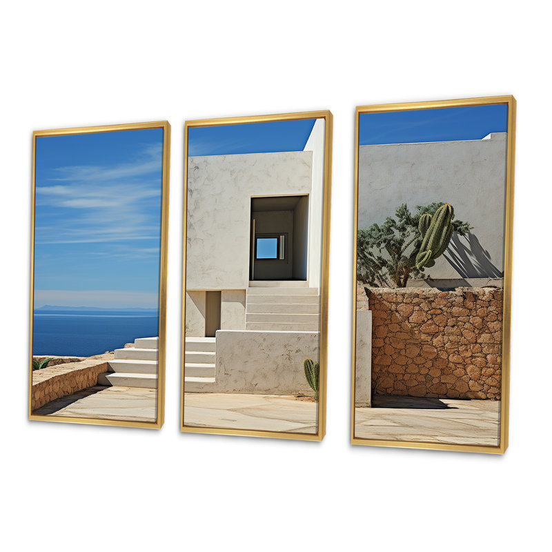 Paulsboro - Coastal Minimalisme, ensemble d'art sur toile, Cadre flottant doré, H 40 po x l 60 po x P 1 po