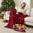Madison Park Red Cozy Holiday Reversible Textured 2-Piece 50x60'' Throw & Decorative Accent Pillows
