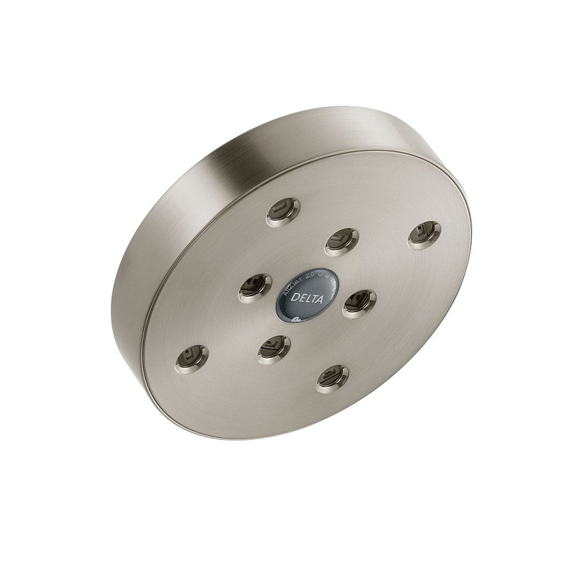 Universal Showering Components Full/Standard Fixed Shower Head with H2Okinetic Technology, Brilliance Stainless, 1.75 GPM