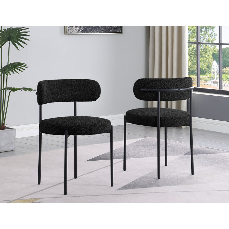 Chaise d'appoint Azianna Boucle, Noir, noir, noir, noir, Noir, noir, noir, noir