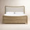 Linen Upholstered Oak Bed