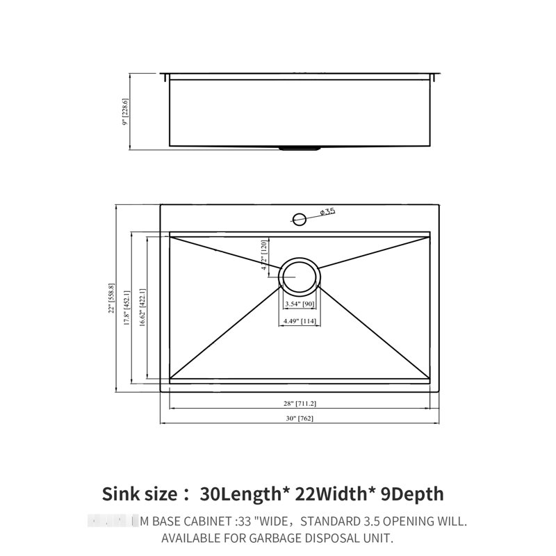 18 Gauge Workstation Kitchen Sink With Ledge For Expanded Space - 30" Drop In Extra Stainless Steel
