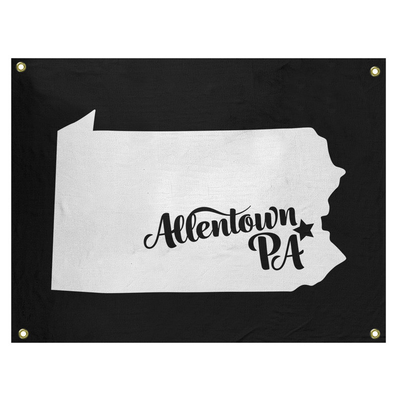 Tapisserie murale allentown pennsylvanie, H 59 po x l 80 po, Noir